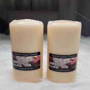 Candle-lite Vanilla Sugar Cookie Scented Pillar Candle Set Of 2 Cream